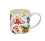 butterfly house mug showing fantasy butterflies against a creamy white background