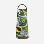 bumble bees on an apron with green background