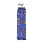 bright blue scarf with dragon flies and yellow flowers