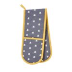 Bees double oven glove with yellow trim