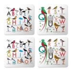 birds alphabet placemats by i like birds four mats showing two designs