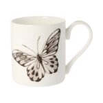 Brown Butterfly Mug by Holly Lasseter image shows a sepia brown illustration of a butterfly on a white mug