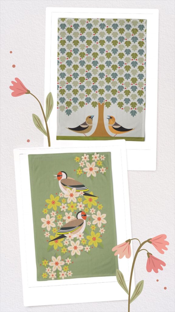 Finches tea towel gift set