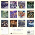 Annie Soudain Calendar 2027 shows the back of the calendar with twelve small images for each month
