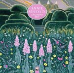 A square image of pink flowers in a meadow with topiary trees behind and the words Annie Soudain Calendar 2027 above